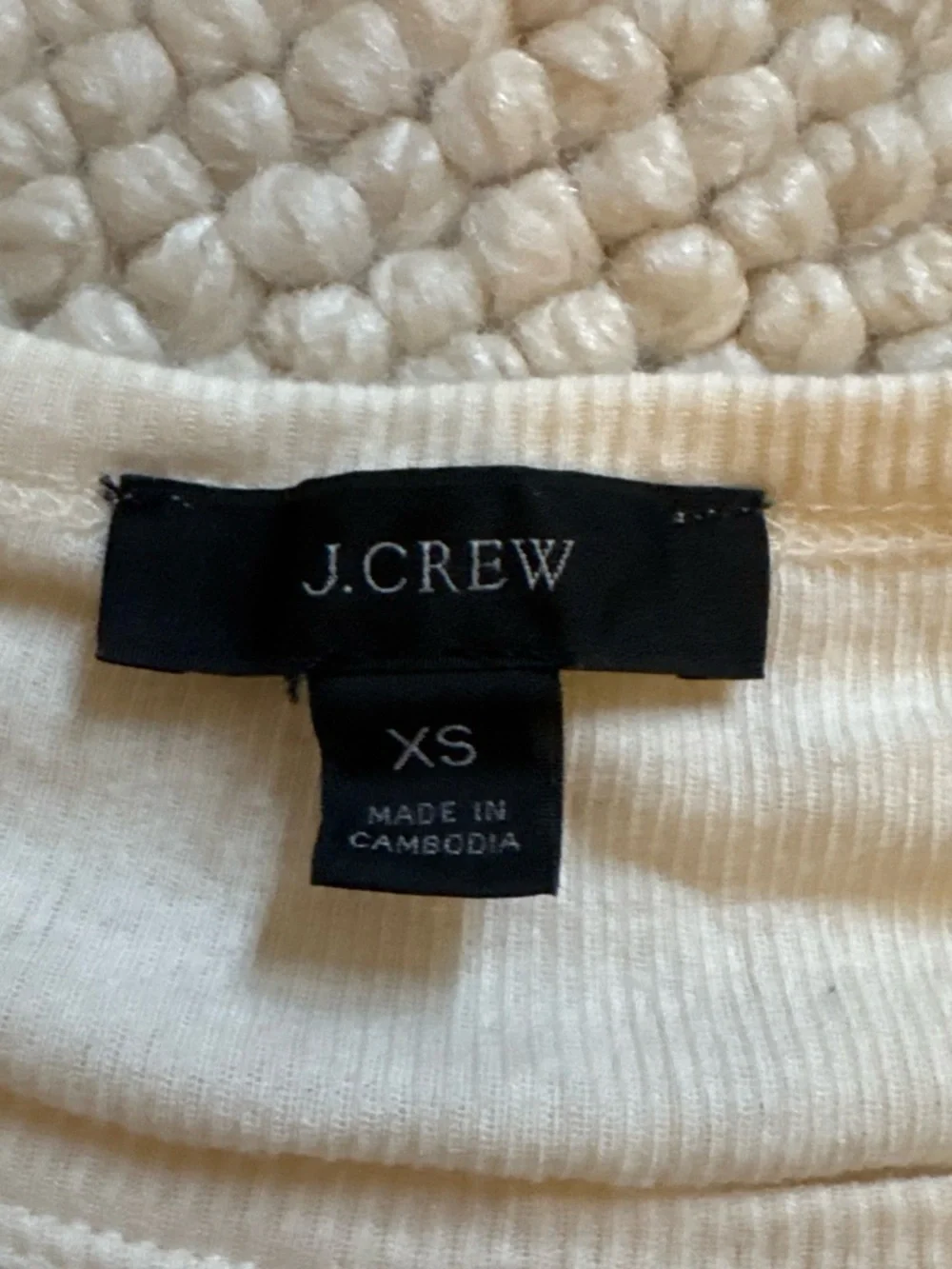 J. Crew Cream Ribbed Scoop Neck Tank